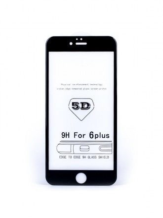 5D juodas apsauginis grūdintas stiklas Apple iPhone 6 Plus / 6S Plus telefonui "Full Glue"