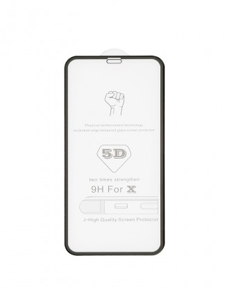 Juodas apsauginis grūdintas stiklas 5D ''Perfectionist'' telefonui Apple iPhone X / XS / 11 Pro
