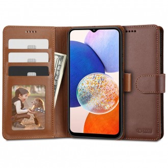 Rudas atverčiamas dėklas Tech-Protect "Wallet" telefonui Samsung Galaxy A14 4G / 5G