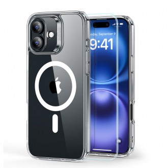 Skaidrus dėklas + stikliukas "ESR Classic Hibrid Halolock Magsafe & Tempered Glass" telefonui Apple iPhone 16 Plus