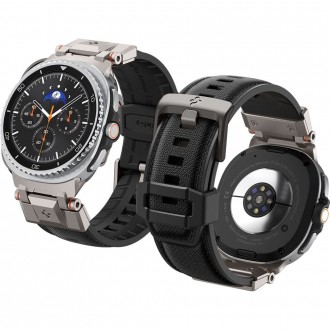 Juoda apyrankė Spigen Durapro Armor laikrodžiui Samsung Galaxy Watch 8 / 9 / CLASSIC (40 / 44 / 46 MM)