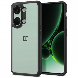 Itin tvirtas skaidrus dėklas juodos spalvos kraštais "Spigen Ultra Hybrid" telefonui Oneplus Nord 3 5G