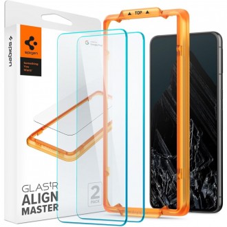 Apsauginis stiklas su montavymo rėmeliu "Spigen Alm Glas.Tr Slim 2-Pack" telefonui Google Pixel 8 Pro