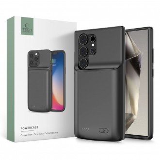 Juodas dėklas su integruota baterija "Tech-Protect Powercase 4800MAH" telefonui Galaxy S24 Ultra