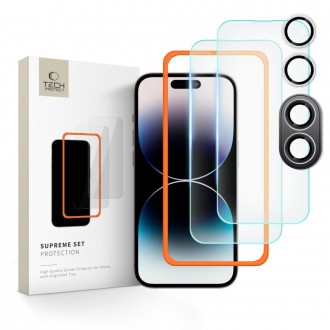 Apsauginių stikliukų rinkinys "Tech-Protect Supreme Set 3-Pack" telefonui iPhone 16