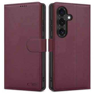 Bordo spalvos atverčiamas dėklas "Tech-Protect Smart Wallet" telefonui Samsung Galaxy S26 FE