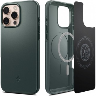 Žalios spalvos dėklas "Spigen Thin Fit Mag Magsafe" telefonui Apple iPhone 16 Pro Max