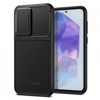 Juodas dėklas su kameros apsauga "Tech-Protect Velar Cam+" telefonui Samsung Galaxy A55 5G
