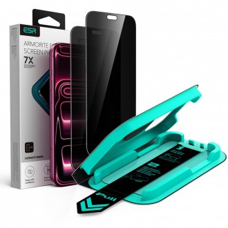 Privatumą suteikiantis stikliukas ESR ULTRAFIT ARMORITE TEMPERED GLASS PRIVACY 2-PACK (2-vnt.) telefonui Apple IPhone 18 PRO MAX 