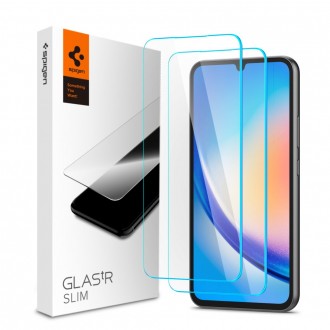 Skaidrus apsauginis grūdintas stiklas (2vnt)"Spigen Glas.Tr Slim 2-Pack" telefonui Galaxy A34 5G