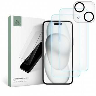 Apsauginių stikliukų rinkinys "Tech-Protect Supreme Set" telefonui iPhone 15