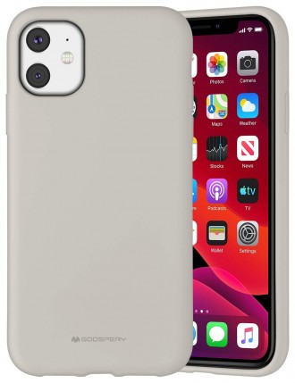 Akmens spalvos dėklas Mercury "Silicone Case" telefonui Apple iPhone 11 