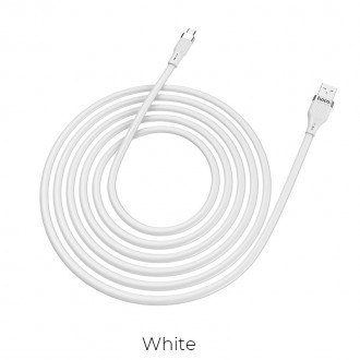 Baltas USB kabelis HOCO U72 lightning 1.2m silikoninis