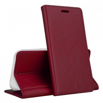 Bordo spalvos atverčiamas dėklas "Magnetic book" telefonui Huawei P20 Lite