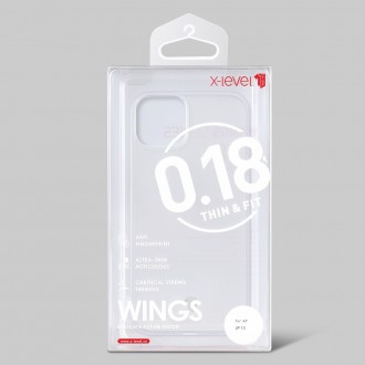Itin plonas (0.8 mm), dalinai permatomas matinis dėklas "X-Level Wing" telefonui iPhone 13 
