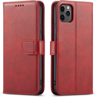 Atverčiamas raudonas dėklas "Wallet Case" telefonui Apple iPhone 11