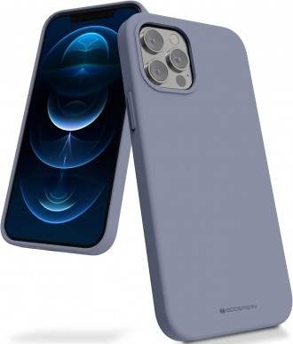 Levandų pilkos spalvos dėklas "Mercury Silicone Case" telefonui iPhone 15 