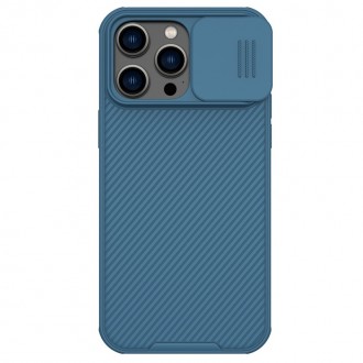 Mėlynas dėklas su kameros apsauga "Nillkin CamShield Pro" telefonui iPhone 14 