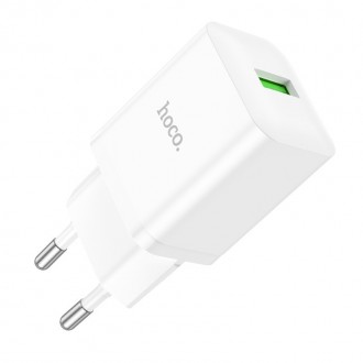 Pakrovėjas-įkroviklis buitinis Hoco N26 USB-A Quick Charge 3.0 18W baltas