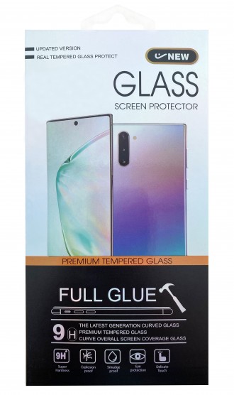 Apsauginis grūdintas stiklas ''5D Cold Carving'' telefonui Samsung A12  (juodais krašteliais)
