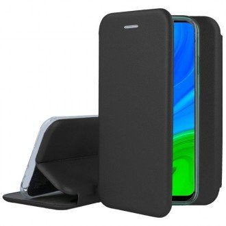 Juodos spalvos atverčiamas dėklas Huawei P Smart 2020 telefonui "Book elegance"