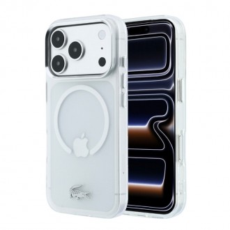 Dėklas Lacoste IML Frosted Petit Pique Metal Logo MagSafe telefonui Apple iPhone 18 Pro Max
