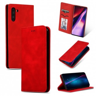 Raudonas atverčiamas dėklas "Business Style" telefonui Huawei P20 Lite