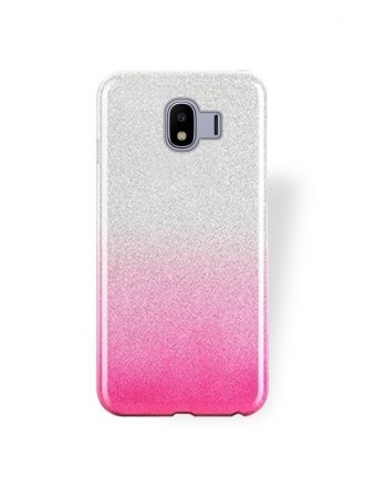 Rožinis blizgantis silikoninis dėklas Samsung Galaxy J400 J4 2018 telefonui "Bling"