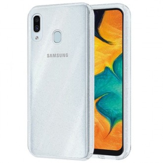 Permatomas silikoninis dėklas su blizgučiais "Glitter Crystal case" telefonui Samsung Galaxy A30 (A305)