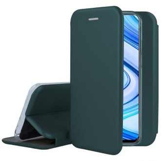 Tamsiai žalios spalvos atverčiamas dėklas "Book elegance" telefonui Xiaomi Redmi Note 9 Pro / Note 9S / Note 9 Pro Max