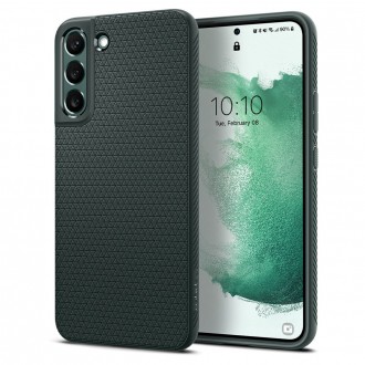 Tamsiai žalias originalios tekstūros dėklas "Spigen Liquid Air" telefonui Samsung Galaxy S22 Plus