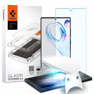 Itin skaidrus apsauginis UV stiklas "Spigen Glass TR Platinum" telefonui Samsung Galaxy S23 Ultra