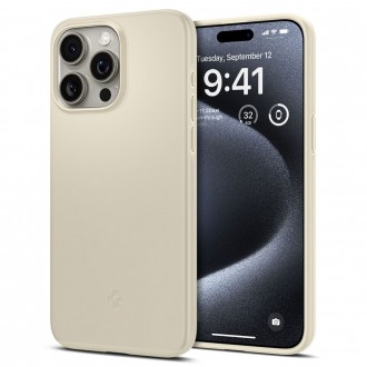 Kreminės spalvos dėklas "Spigen Thin Fit" telefonui iPhone 15 Pro