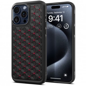 Išskirtinio dizaino korėtas dėklas "Spigen Cryo Red" telefonui iPhone 15 Pro Max