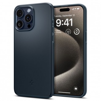 Tamsiai mėlynas dėklas "Spigen Thin Fit" telefonui iPhone 15 Pro Max