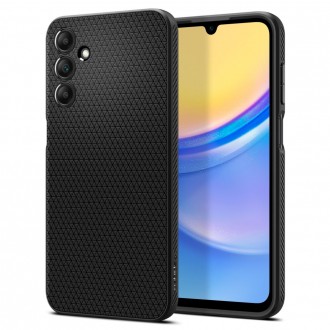 Juodas originalios tekstūros dėklas "Spigen Liquid Air" telefonui Samsung Galaxy A15 4G / 5G