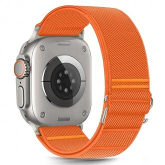 Oranžinė apyrankė "Tech-Protect Nylon Slip" laikrodžiui Apple Watch 6 / 7 / 8 / 9 / 10 / SE / ULTRA 1 / 2 (44 / 45 / 46 / 49 MM)