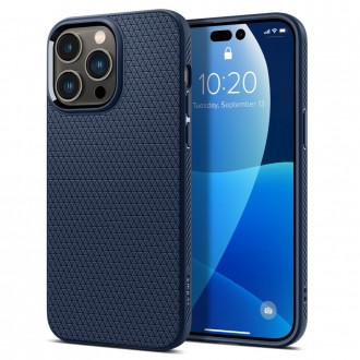 Mėlynas originalios tekstūros dėklas "Spigen Liquid Air" telefonui iPhone 14 Pro 