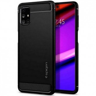 Juodas dėklas Samsung Galaxy M51 telefonui "Spigen Rugged Armor"