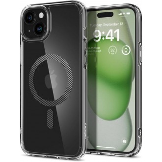 Itin tvirtas skaidrus dėklas su anglies pluošto detalėmis "Spigen Ultra Hybrid Mag Magsafe" telefonui iPhone 15