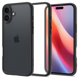 Itin tvirtas skaidrus dėklas juodais kraštais "Spigen Ultra Hybrid" telefonui Apple iPhone 16 Plus