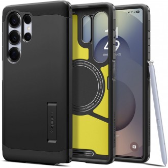 Tvirtas dviejų sluoksnių dėklas su stovu Spigen Tough Armor Magsafe telefonui Samsung Galaxy S25 ULTRA