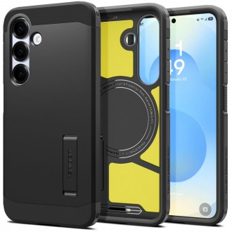 Tvirtas dviejų sluoksnių dėklas su stovu Spigen Tough Armor Mag Magsafe telefonui Samsung Galaxy S25