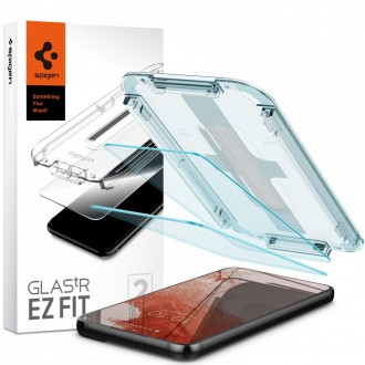 Apsauginis stiklas "SPIGEN GLAS.TR ”EZ FIT” (2vnt.) su montavimo rėmeliu telefonui Samsung Galaxy S22 Plus