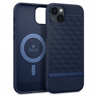 Mėlynas 3D dizaino dėklas, "Spigen Caseology Parallax Mag Magsafe" telefonui iPhone 14 Plus