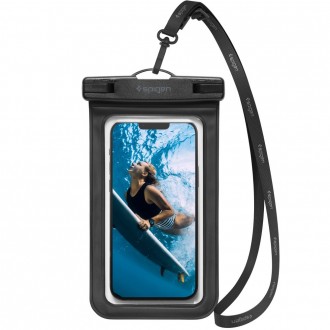 Itin skaidrus universalus vandeniui atsparus dėklas "Spigen A601 Universal Waterproof Case" juodas