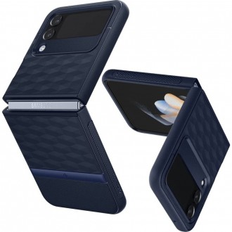 Mėlynas 3D dizaino dėklas, "Spigen Caseology Parallax" telefonui Galaxy Z Flip 4
