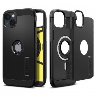 Juodas dviejų sluoksniu dėklas/stovas "Spigen Tough Armor Mag Magsafe" iPhone 14 
