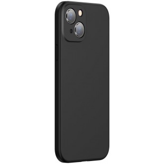 Juodas silikoninis dėklas Baseus "Liquid Silica Gel" telefonui Apple iPhone 13