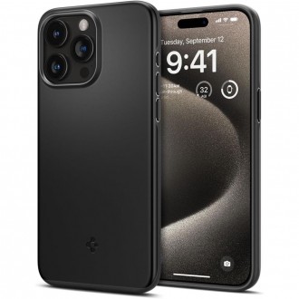 Juodas dėklas "Spigen Thin Fit" telefonui iPhone 15 Pro Max